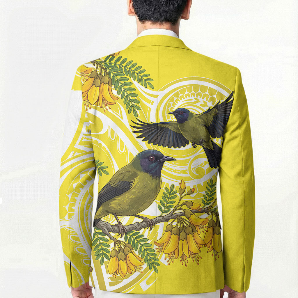 Bellbird New Zealand Blazer Korimako Kowhai Maori Pattern