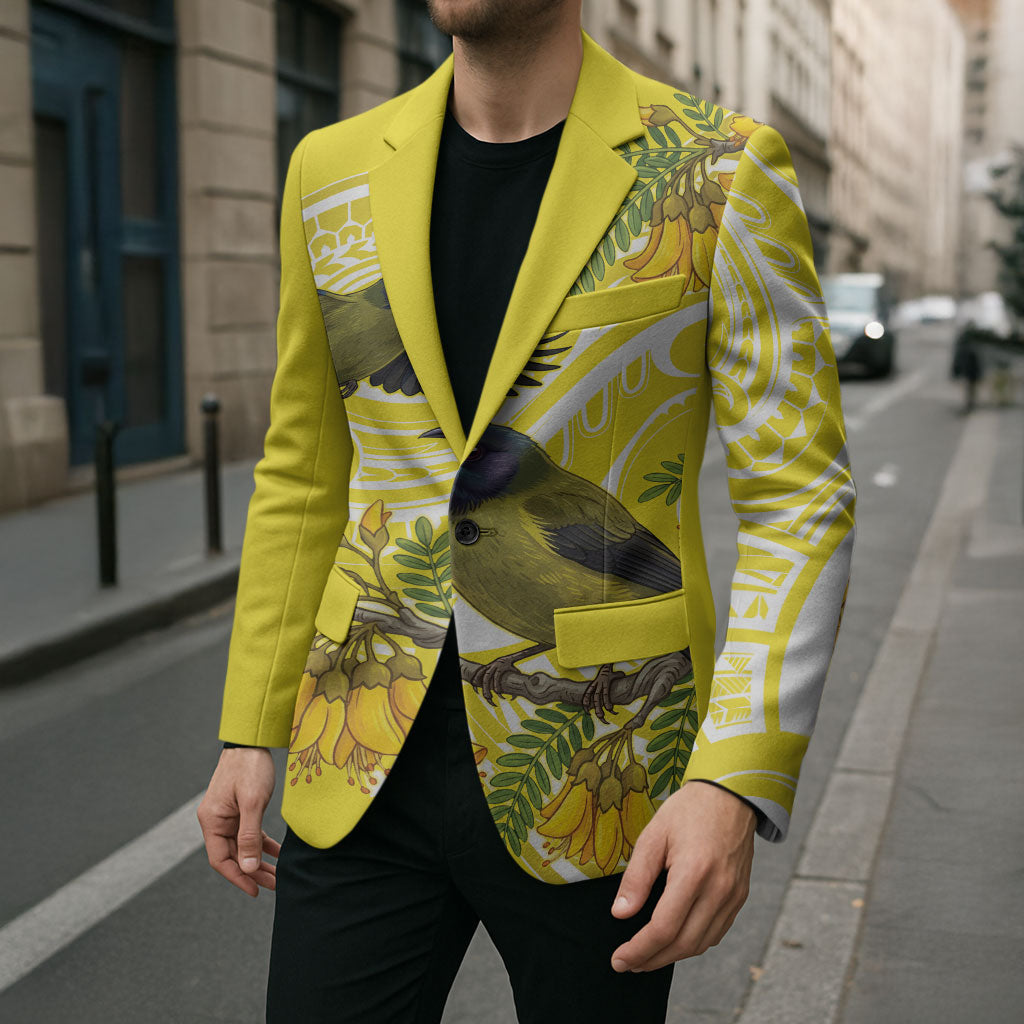 Bellbird New Zealand Blazer Korimako Kowhai Maori Pattern