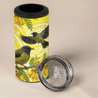 Bellbird New Zealand 4 in 1 Can Cooler Tumbler Korimako Kowhai Maori Pattern