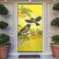 Bellbird New Zealand Door Cover Korimako Kowhai Maori Pattern