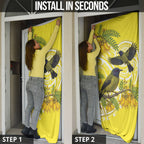Bellbird New Zealand Door Cover Korimako Kowhai Maori Pattern