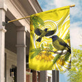 Bellbird New Zealand Garden Flag Korimako Kowhai Maori Pattern
