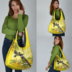 Bellbird New Zealand Grocery Bag Korimako Kowhai Maori Pattern