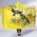 Bellbird New Zealand Hooded Blanket Korimako Kowhai Maori Pattern
