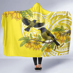 Bellbird New Zealand Hooded Blanket Korimako Kowhai Maori Pattern