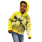 Bellbird New Zealand Kid Hoodie Korimako Kowhai Maori Pattern