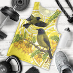 Bellbird New Zealand Men Tank Top Korimako Kowhai Maori Pattern