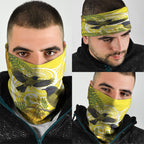 Bellbird New Zealand Neck Gaiter Korimako Kowhai Maori Pattern