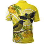Bellbird New Zealand Polo Shirt Korimako Kowhai Maori Pattern