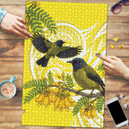 Bellbird New Zealand Puzzle Korimako Kowhai Maori Pattern