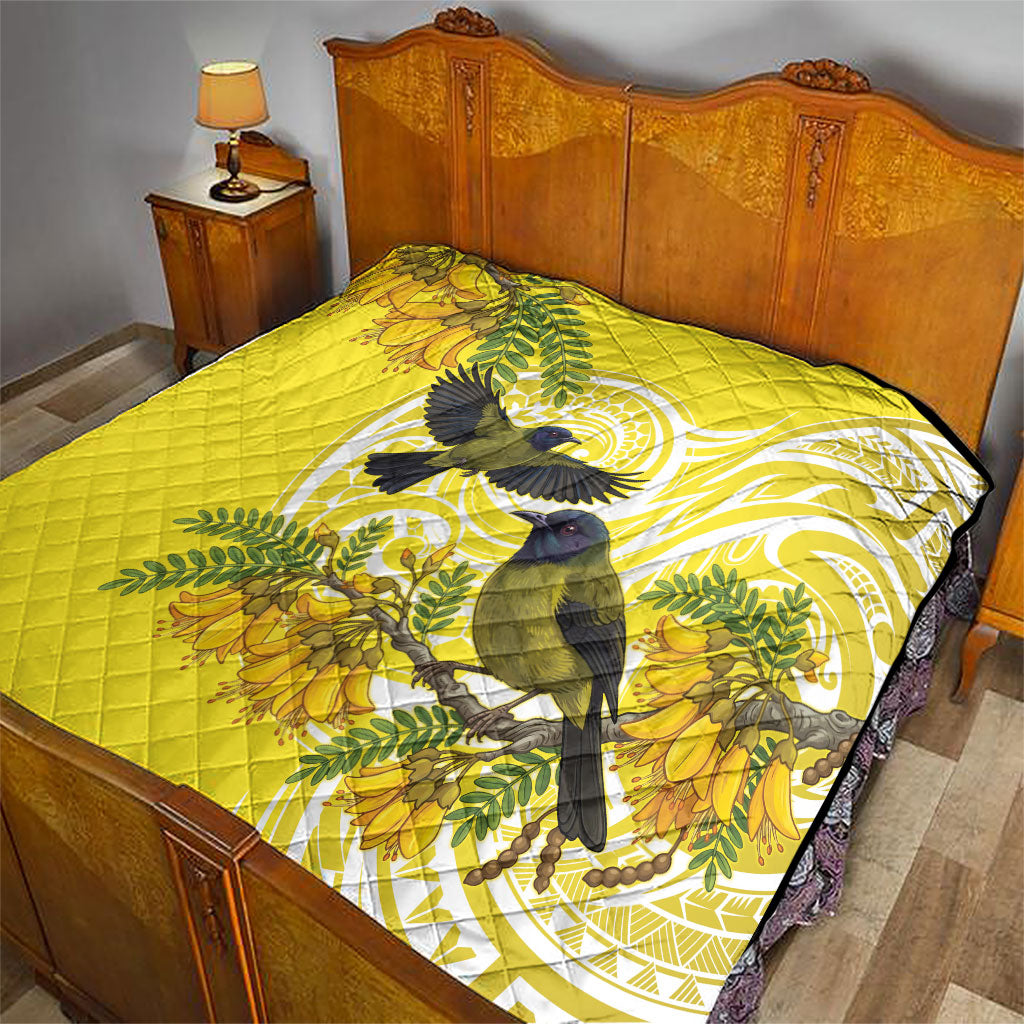 Bellbird New Zealand Quilt Korimako Kowhai Maori Pattern