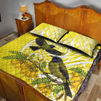 Bellbird New Zealand Quilt Bed Set Korimako Kowhai Maori Pattern