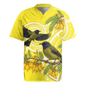 Bellbird New Zealand Rugby Jersey Korimako Kowhai Maori Pattern