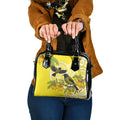 Bellbird New Zealand Shoulder Handbag Korimako Kowhai Maori Pattern