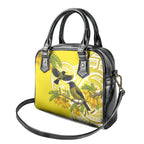 Bellbird New Zealand Shoulder Handbag Korimako Kowhai Maori Pattern