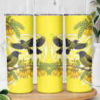 Bellbird New Zealand Skinny Tumbler Korimako Kowhai Maori Pattern