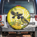 Bellbird New Zealand Spare Tire Cover Korimako Kowhai Maori Pattern