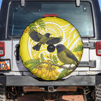 Bellbird New Zealand Spare Tire Cover Korimako Kowhai Maori Pattern