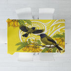 Bellbird New Zealand Tablecloth Korimako Kowhai Maori Pattern