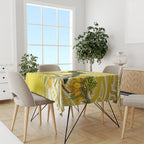 Bellbird New Zealand Tablecloth Korimako Kowhai Maori Pattern