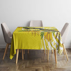 Bellbird New Zealand Tablecloth Korimako Kowhai Maori Pattern
