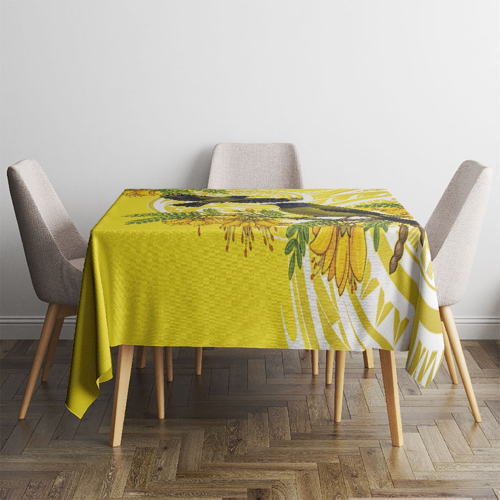 Bellbird New Zealand Tablecloth Korimako Kowhai Maori Pattern