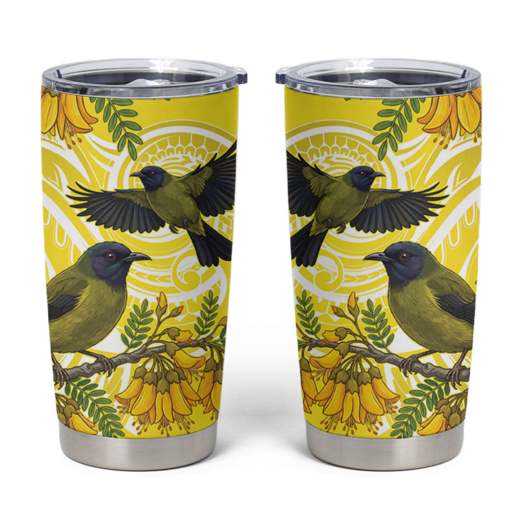 Bellbird New Zealand Tumbler Cup Korimako Kowhai Maori Pattern