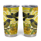Bellbird New Zealand Tumbler Cup Korimako Kowhai Maori Pattern