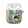 Endemic Tomtit New Zealand AirPods Case Miromiro Manuka Silver Fern Maori Pattern