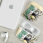 Endemic Tomtit New Zealand AirPods Case Miromiro Manuka Silver Fern Maori Pattern