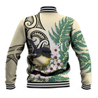 Endemic Tomtit New Zealand Baseball Jacket Miromiro Manuka Silver Fern Maori Pattern