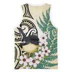 Endemic Tomtit New Zealand Basketball Jersey Miromiro Manuka Silver Fern Maori Pattern