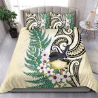 Endemic Tomtit New Zealand Bedding Set Miromiro Manuka Silver Fern Maori Pattern
