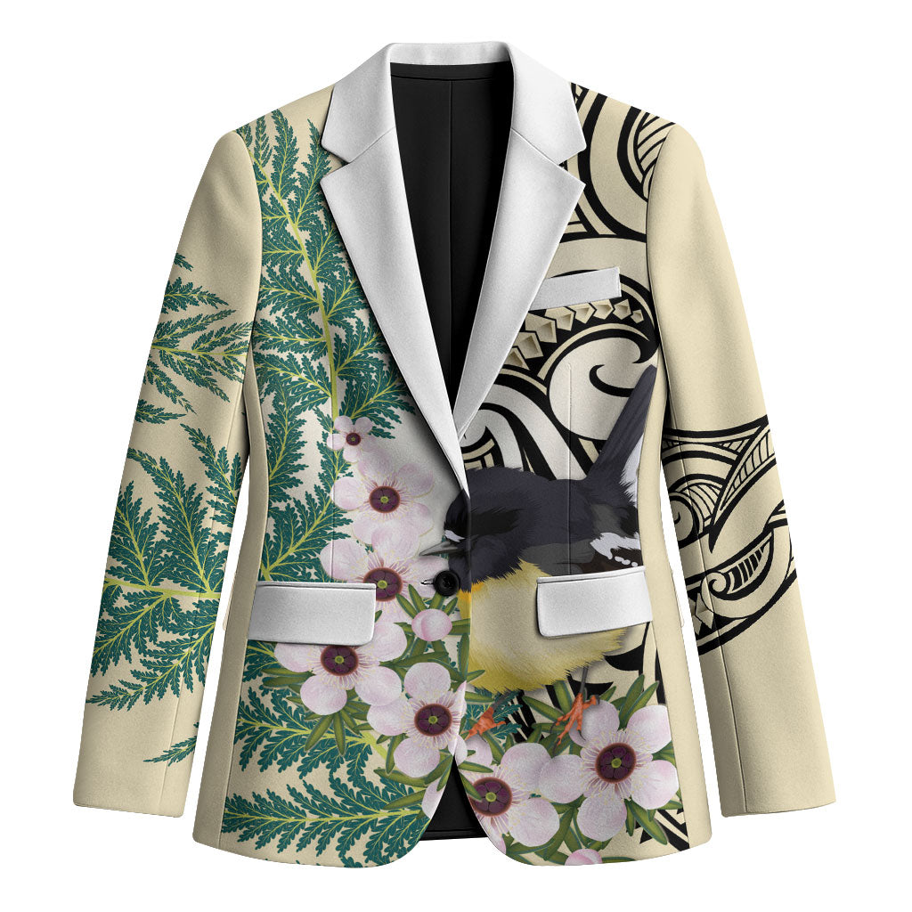 Endemic Tomtit New Zealand Blazer Miromiro Manuka Silver Fern Maori Pattern
