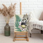 Endemic Tomtit New Zealand Canvas Wall Art Miromiro Manuka Silver Fern Maori Pattern