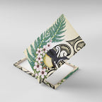 Endemic Tomtit New Zealand Canvas Wall Art Miromiro Manuka Silver Fern Maori Pattern