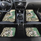 Endemic Tomtit New Zealand Car Mats Miromiro Manuka Silver Fern Maori Pattern