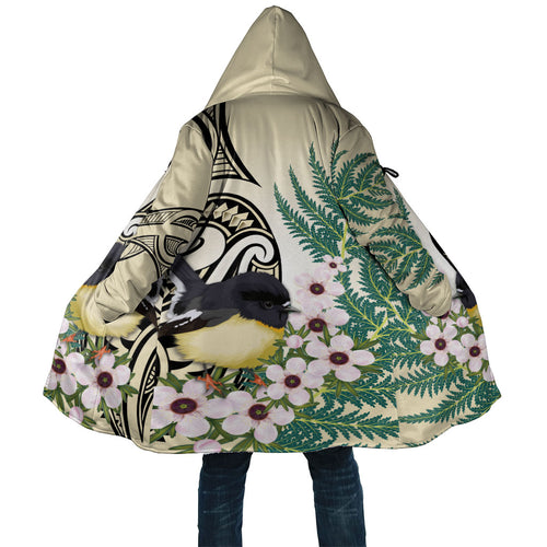 Endemic Tomtit New Zealand Cloak Miromiro Manuka Silver Fern Maori Pattern