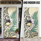 Endemic Tomtit New Zealand Door Cover Miromiro Manuka Silver Fern Maori Pattern