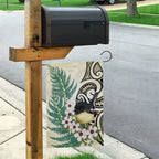 Endemic Tomtit New Zealand Garden Flag Miromiro Manuka Silver Fern Maori Pattern