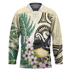 Endemic Tomtit New Zealand Hockey Jersey Miromiro Manuka Silver Fern Maori Pattern