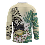 Endemic Tomtit New Zealand Hockey Jersey Miromiro Manuka Silver Fern Maori Pattern