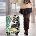 Endemic Tomtit New Zealand Luggage Cover Miromiro Manuka Silver Fern Maori Pattern
