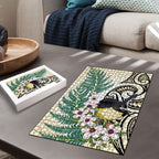 Endemic Tomtit New Zealand Puzzle Miromiro Manuka Silver Fern Maori Pattern