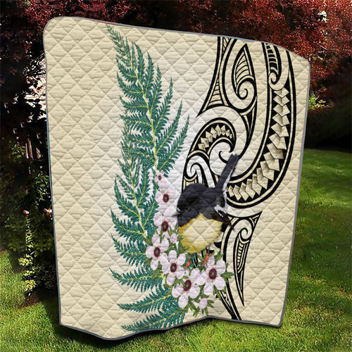 Endemic Tomtit New Zealand Quilt Miromiro Manuka Silver Fern Maori Pattern
