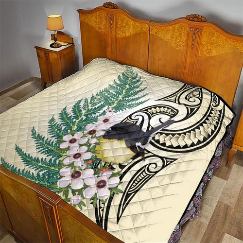 Endemic Tomtit New Zealand Quilt Miromiro Manuka Silver Fern Maori Pattern
