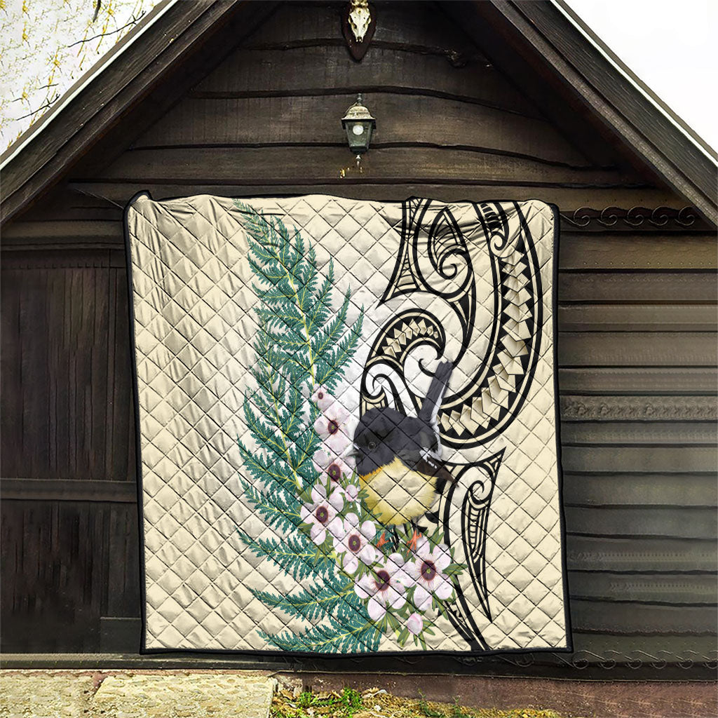 Endemic Tomtit New Zealand Quilt Miromiro Manuka Silver Fern Maori Pattern