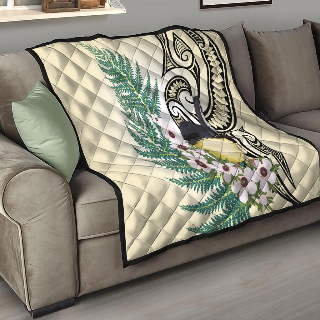 Endemic Tomtit New Zealand Quilt Miromiro Manuka Silver Fern Maori Pattern