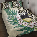 Endemic Tomtit New Zealand Quilt Bed Set Miromiro Manuka Silver Fern Maori Pattern