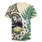 Endemic Tomtit New Zealand Rugby Jersey Miromiro Manuka Silver Fern Maori Pattern